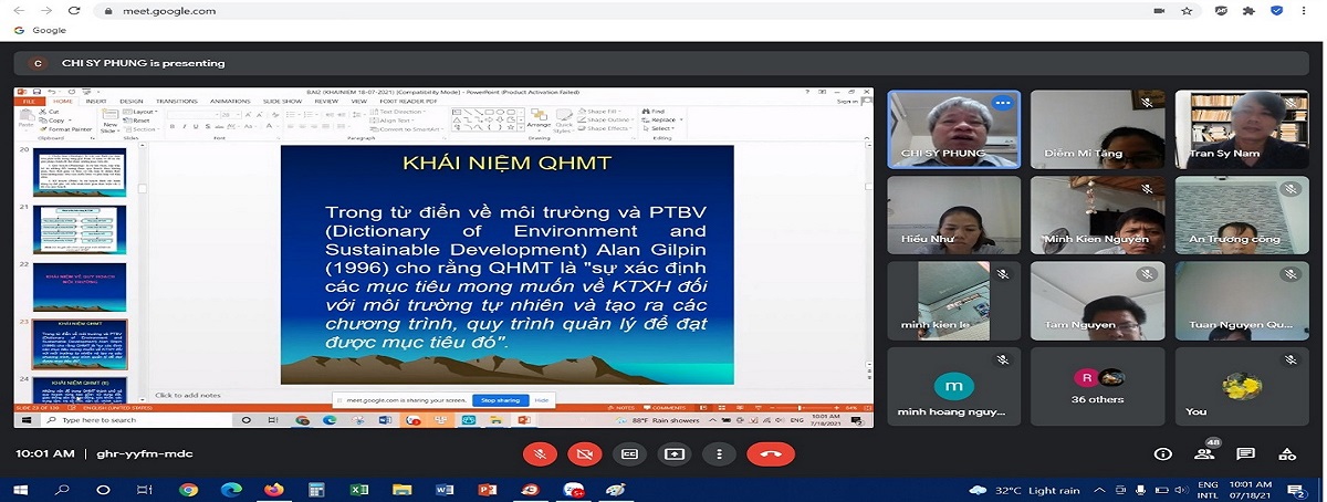 Hoạt động đào tạo SĐH của Viện MT&TN trong giai đoạn dịch bệnh Covid-19 kéo dài